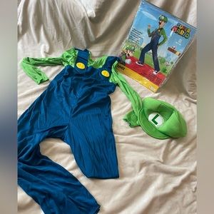 Kids super Mario bros costume Luigi Halloween costume